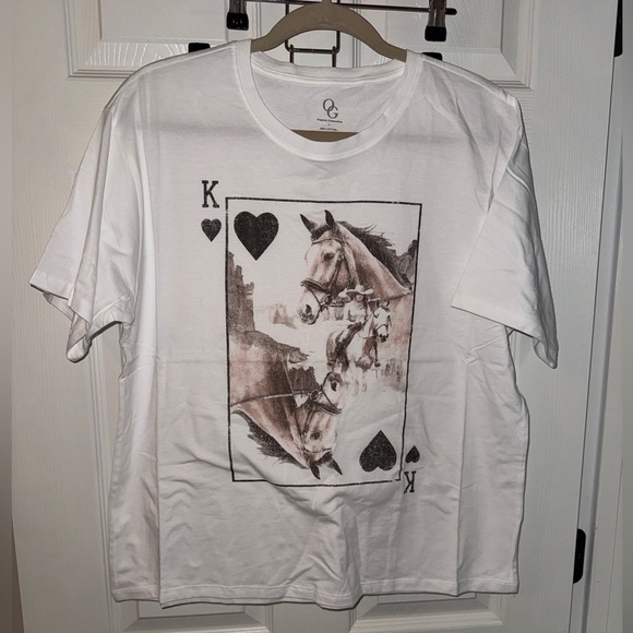Organic Generation Women’s  White Graphic T-Shirt (King of horse) - Picture 2 of 4